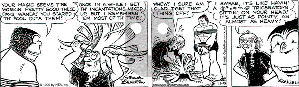 Alley Oop on Saturday November 9, 1996 Comic Strip