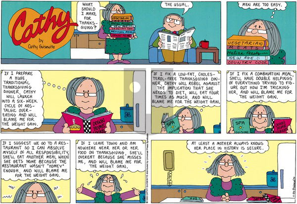 Cathy Classics on Sunday November 23, 1997 Comic Strip