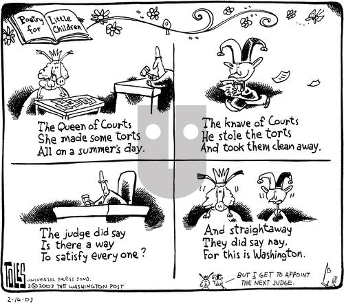 Tom Toles on Sunday February 16, 2003 Comic Strip