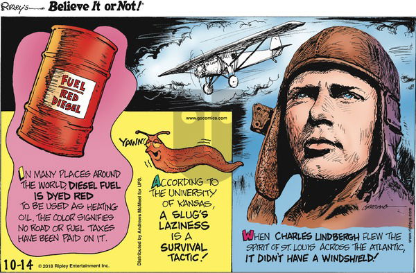 Ripley's Believe It or Not on Sunday October 14, 2018 Comic Strip