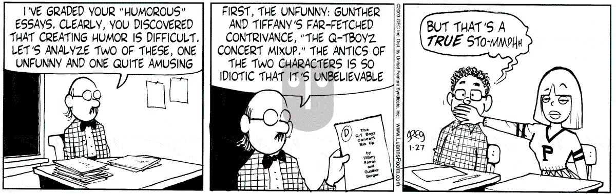 Luann - Monday January 27, 2003 Comic Strip