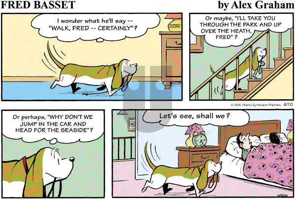 Fred Basset on Sunday April 10, 2005 Comic Strip