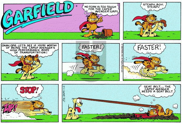 Garfield on Sunday November 2, 1986 Comic Strip