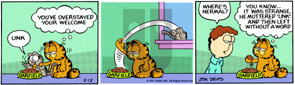 Garfield on Saturday February 12, 1983 Comic Strip