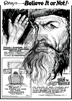 Ripley's Believe It or Not on Wednesday November 1, 2006 Comic Strip