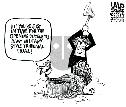 Lalo Alcaraz on Wednesday November 21, 2001 Comic Strip