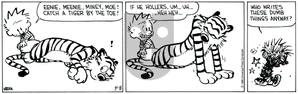 Calvin and Hobbes on Friday April 8, 1994 Comic Strip