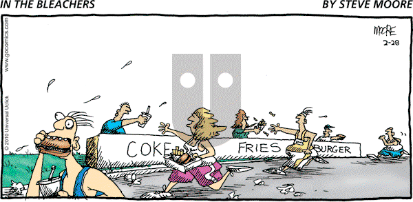 In the Bleachers on Sunday February 28, 2010 Comic Strip
