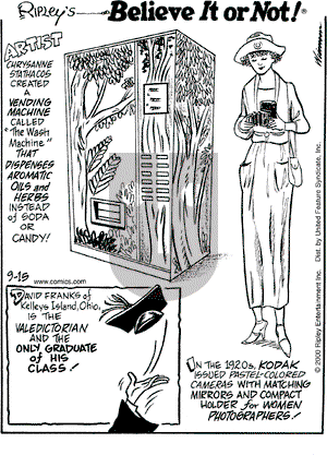 Ripley's Believe It or Not on Friday September 15, 2000 Comic Strip