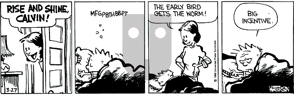 Calvin and Hobbes - Thursday March 27, 1986 Comic Strip