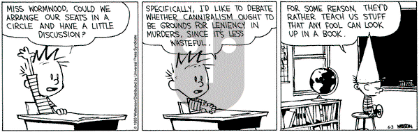 Calvin and Hobbes on Thursday June 3, 1993 Comic Strip