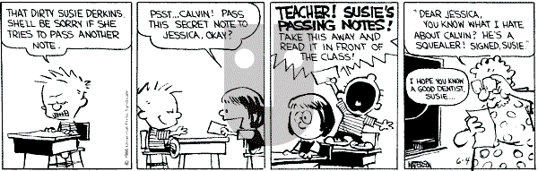 Calvin and Hobbes - Tuesday June 4, 1991 Comic Strip