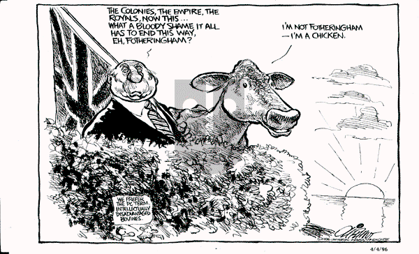 Pat Oliphant - Thursday April 4, 1996 Comic Strip