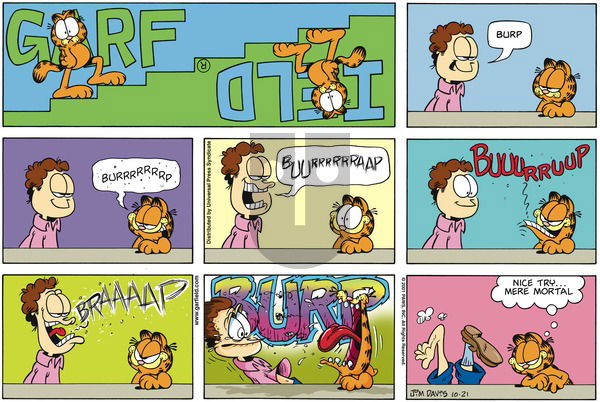 Garfield on Sunday October 21, 2001 Comic Strip