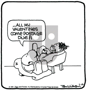 Ziggy on Thursday February 14, 1991 Comic Strip