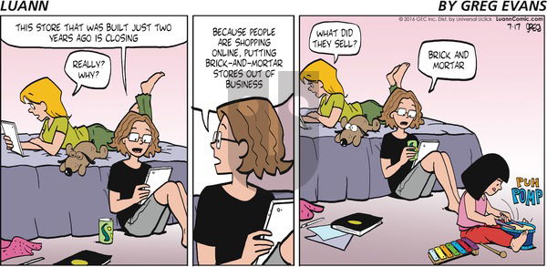 Luann on Sunday July 17, 2016 Comic Strip