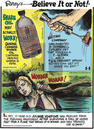 Ripley's Believe It or Not on Thursday August 8, 2013 Comic Strip
