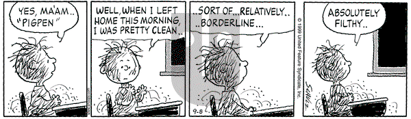 Peanuts - Wednesday September 8, 1999 Comic Strip