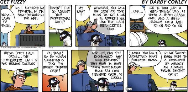 Get Fuzzy on Sunday October 30, 2016 Comic Strip