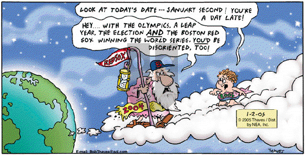 Frank and Ernest on Sunday January 2, 2005 Comic Strip