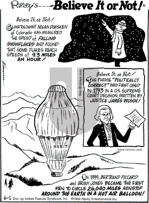 Ripley's Believe It or Not on Tuesday June 1, 1999 Comic Strip