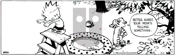 Calvin and Hobbes on Wednesday July 11, 1990 Comic Strip