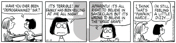 Peanuts on Wednesday November 2, 1977 Comic Strip