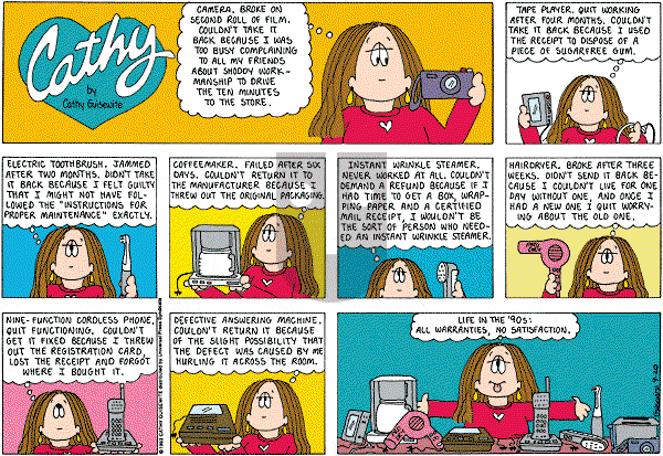 Cathy Classics - Sunday September 20, 1998 Comic Strip