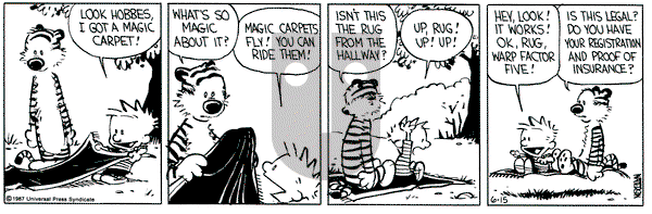 Calvin and Hobbes on Monday June 15, 1987 Comic Strip