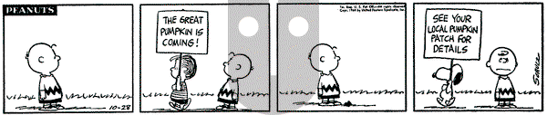 Peanuts on Wednesday October 28, 1964 Comic Strip