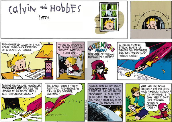 Calvin and Hobbes on Sunday May 7, 1989 Comic Strip