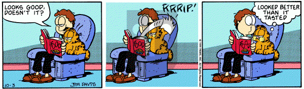 Garfield on Wednesday October 3, 1990 Comic Strip