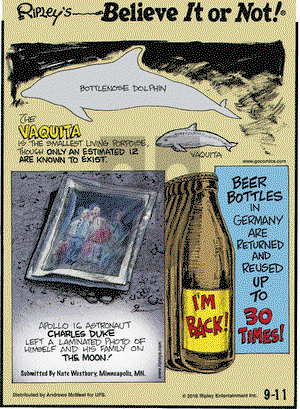 Ripley's Believe It or Not on Tuesday September 11, 2018 Comic Strip