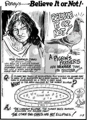 Ripley's Believe It or Not on Friday November 3, 2006 Comic Strip