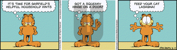 Garfield on Saturday March 17, 2018 Comic Strip