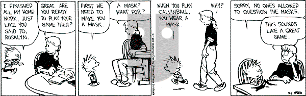 Calvin and Hobbes - Saturday September 9, 1995 Comic Strip