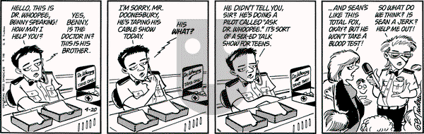 Doonesbury on Monday April 20, 1987 Comic Strip