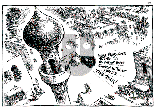 Pat Oliphant on Wednesday December 16, 1998 Comic Strip