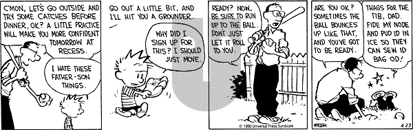 Calvin and Hobbes - Monday April 23, 1990 Comic Strip