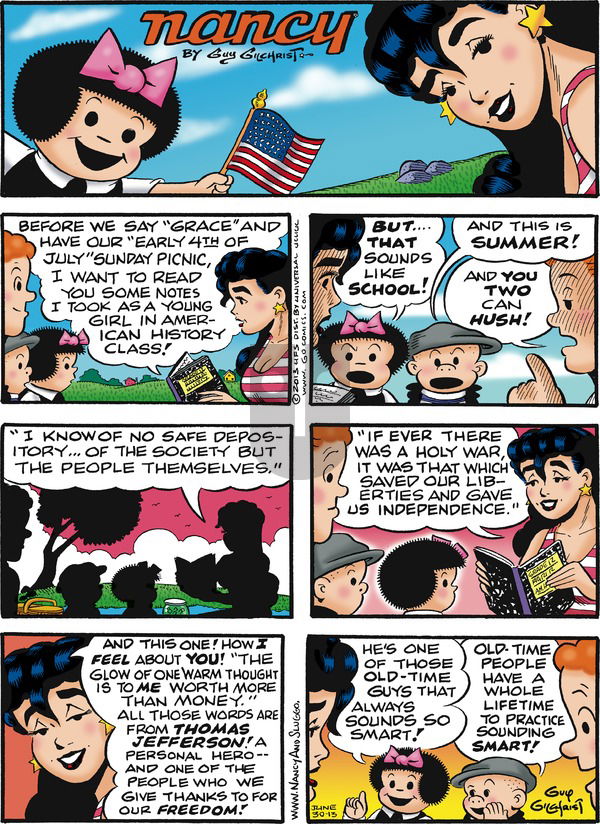 Nancy on Sunday June 30, 2013 Comic Strip