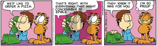 Garfield on Monday November 22, 1999 Comic Strip