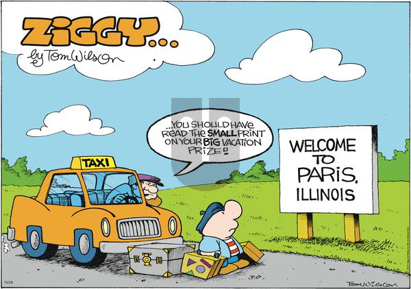Ziggy on Sunday October 28, 2012 Comic Strip