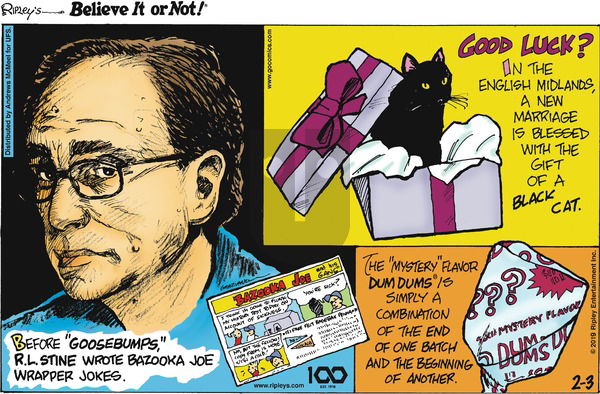 Ripley's Believe It or Not on Sunday February 3, 2019 Comic Strip