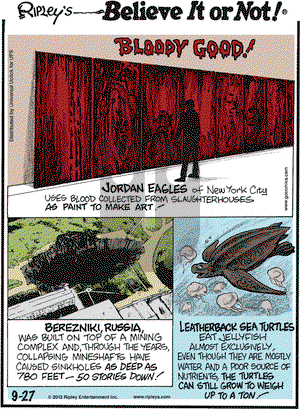 Ripley's Believe It or Not on Thursday September 27, 2012 Comic Strip