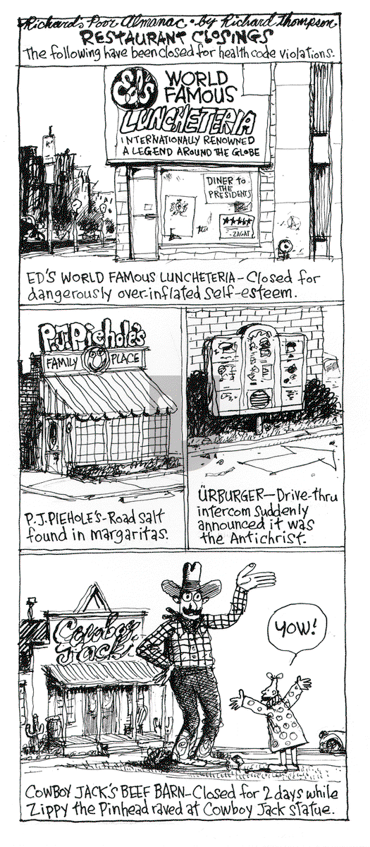 Richard's Poor Almanac on Saturday October 10, 2015 Comic Strip