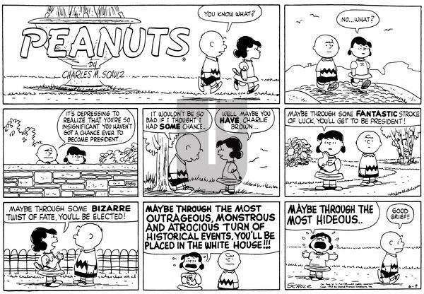 Peanuts on Sunday June 9, 1957 Comic Strip