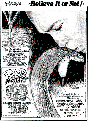 Ripley's Believe It or Not on Thursday February 15, 2007 Comic Strip