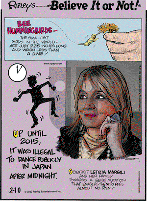 Ripley's Believe It or Not on Monday February 10, 2020 Comic Strip