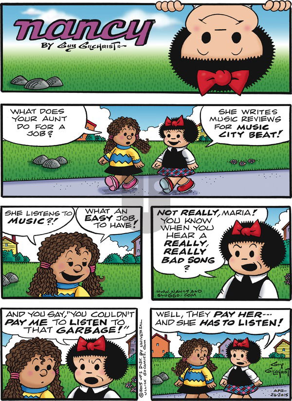 Nancy on Sunday April 26, 2015 Comic Strip
