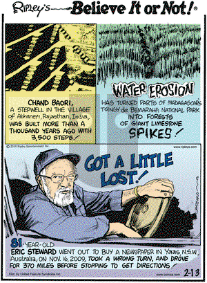 Ripley's Believe It or Not on Saturday February 13, 2010 Comic Strip